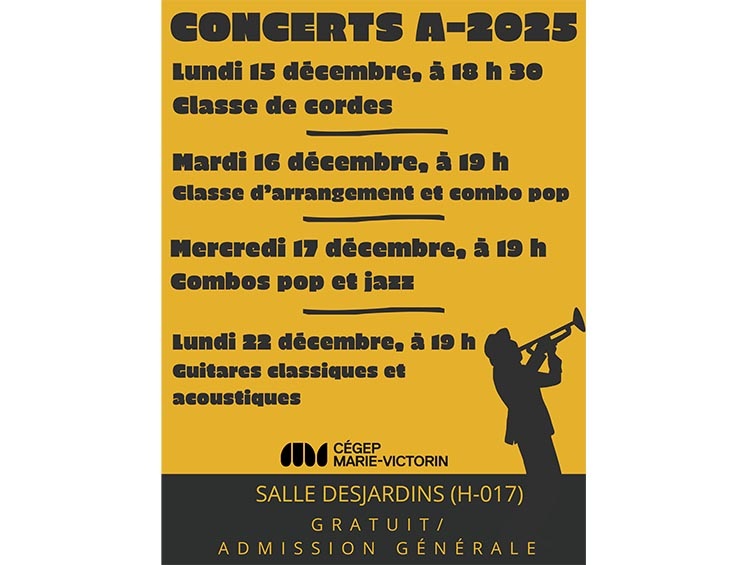 affiche concerts département musique - automne 2025