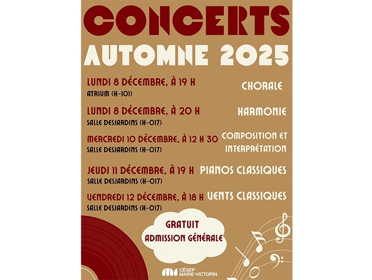 affiche concerts département de musique - automne 2025