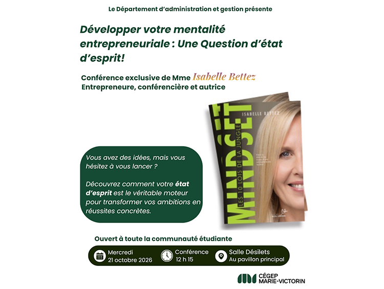 affiche conférence d'Isabelle Bettez