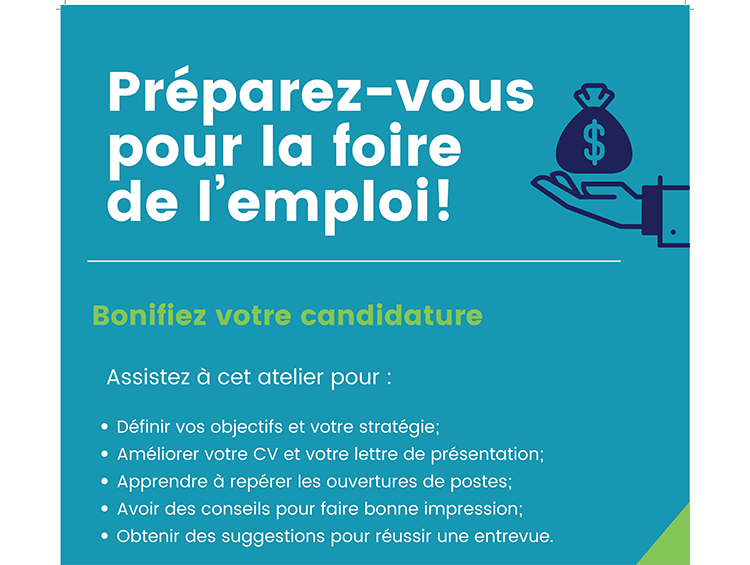 affiche atelier Préparez-vous pour la foire de l’emploi