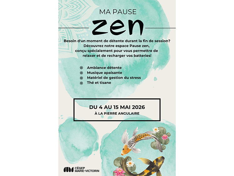 affiche pause zen - 4 au 15 mai