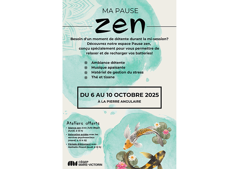 affiche pause zen 6 au 10 octobre