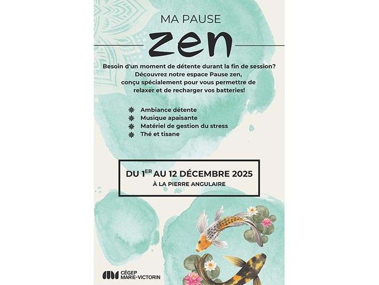 affiche pause zen du 1er au 12 décembre