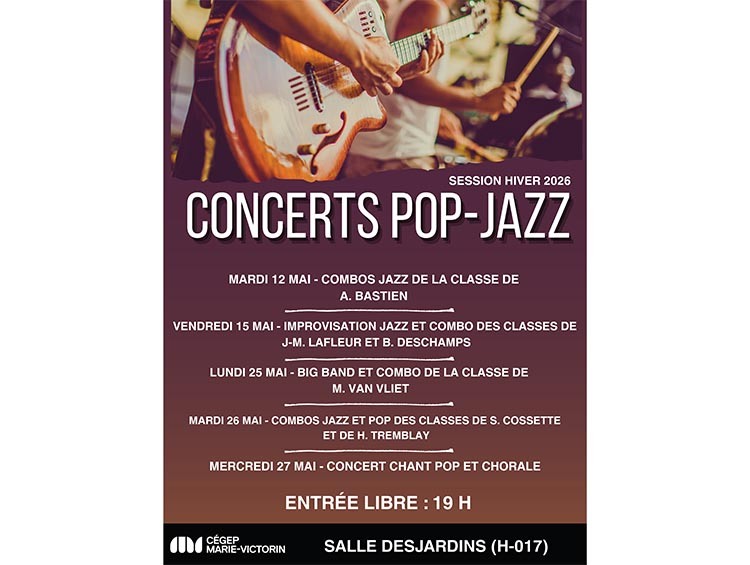 affiche concerts pop-jazz hiver 2026
