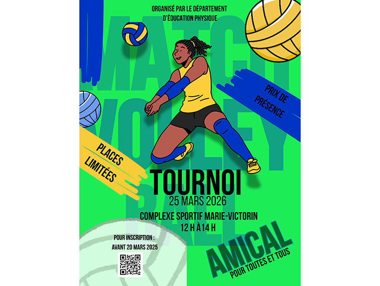 affiche tournoi amical de volleyball