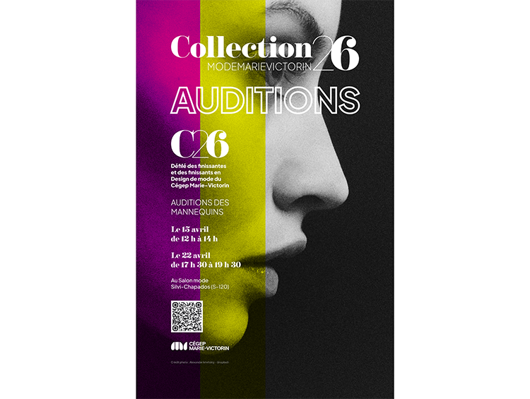 affiche audition des mannequins Collection 26
