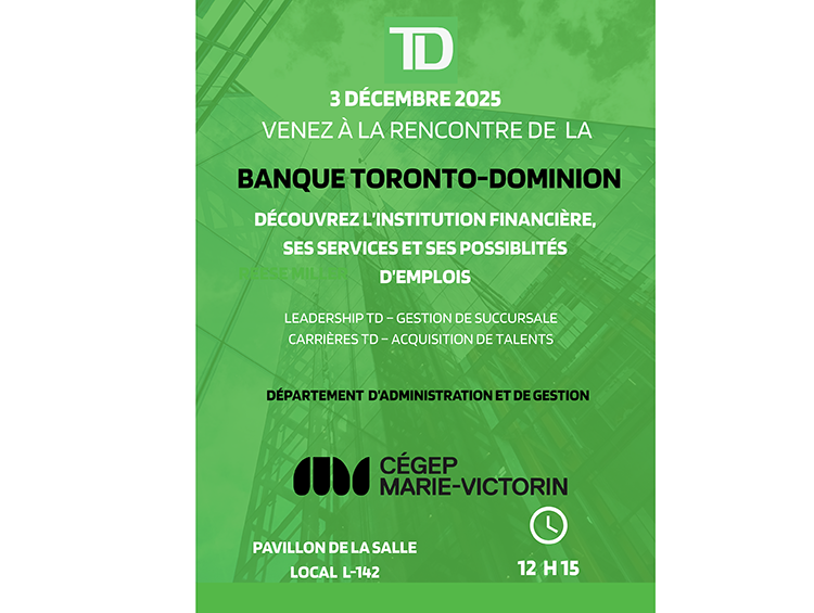 affiche banque TD - administration et gestion