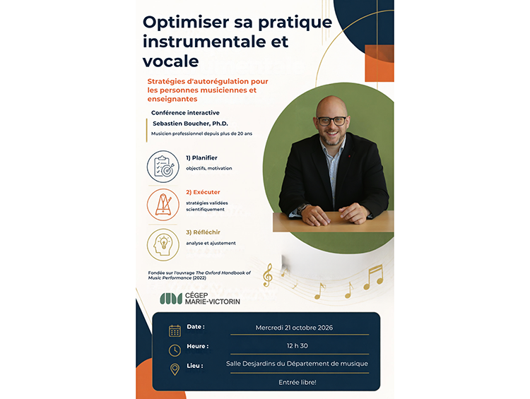 affiche conférence Optimiser sa pratique instrumentale et vocale