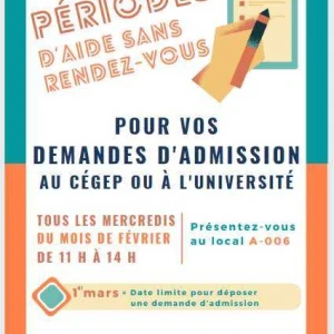 Périodes aide admission universités