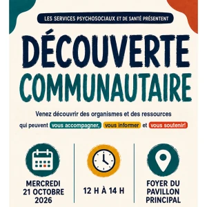 Affiche découverte communautaire 2026