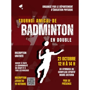Affiche tournoi badminton